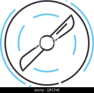 icône de ligne d'hélice, symbole de contour, illustration vectorielle, signe de concept Illustration de Vecteur