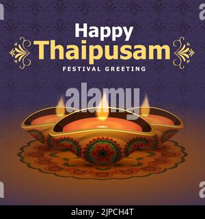 Happy Thaipusam carte Nouveau Design 2023 Banque D'Images