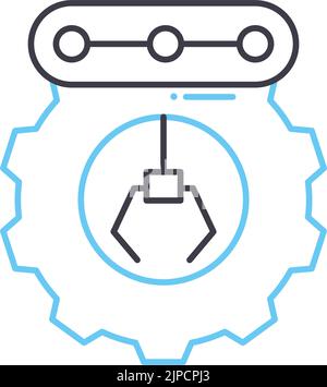 icône de ligne des opérations à distance, symbole de contour, illustration vectorielle, signe de concept Illustration de Vecteur