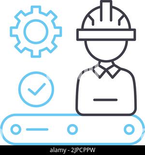icône de ligne de superviseur, symbole de contour, illustration vectorielle, signe de concept Illustration de Vecteur