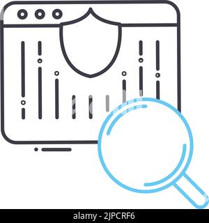 icône de ligne de données de moniteur, symbole de contour, illustration vectorielle, signe de concept Illustration de Vecteur