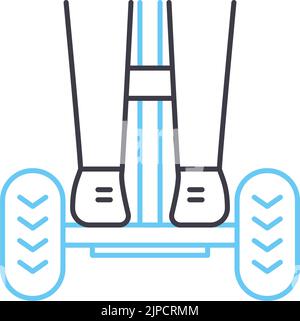icône de ligne gyropode, symbole de contour, illustration vectorielle, signe de concept Illustration de Vecteur
