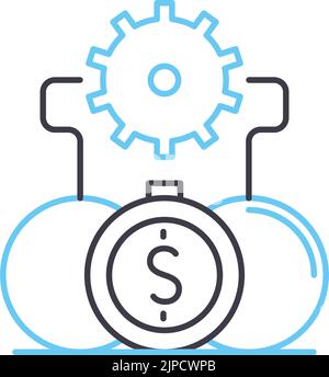 icône de ligne de gestion de l'argent, symbole de contour, illustration de vecteur, signe de concept Illustration de Vecteur