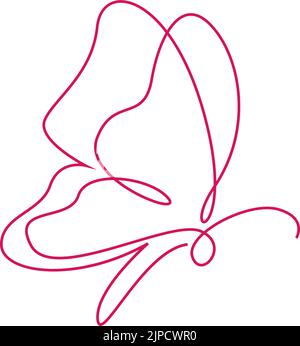 Modèle d'illustration d'illustration de dessin au trait de papillon Illustration de Vecteur