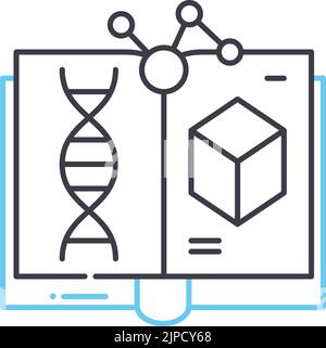 icône de ligne de littérature scientifique, symbole de contour, illustration vectorielle, signe de concept Illustration de Vecteur