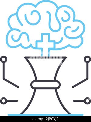 icône de ligne de pensée stratégique, symbole de contour, illustration vectorielle, signe de concept Illustration de Vecteur