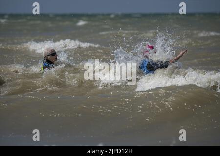 Plage d'Ault Onival, long côte Banque D'Images