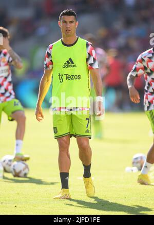 13 août 2022 - Brentford v Manchester United - Premier League - Gtech Community Stadium Christiano Ronaldo de Manchester United lors du match de la Premier League au Gtech Community Stadium, Londres. Image : Mark pain / Alamy Live News Banque D'Images