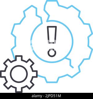 icône de ligne de défaillance de la machine, symbole de contour, illustration vectorielle, signe de concept Illustration de Vecteur