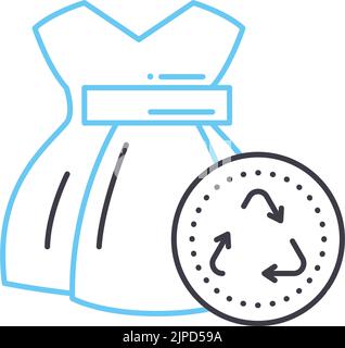 icône de la ligne de recyclage textile, symbole de contour, illustration vectorielle, signe de concept Illustration de Vecteur