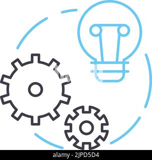 icône de ligne de technologie d'innovation, symbole de contour, illustration vectorielle, signe de concept Illustration de Vecteur