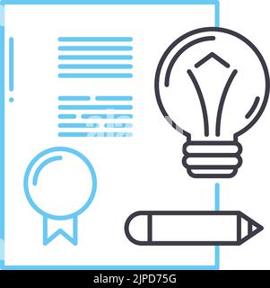 icône de ligne de brevet d'invention, symbole de contour, illustration vectorielle, signe de concept Illustration de Vecteur