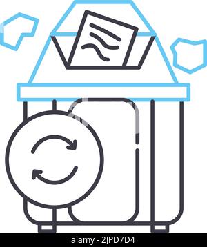 icône de ligne de suppression des ordures, symbole de contour, illustration vectorielle, signe de concept Illustration de Vecteur