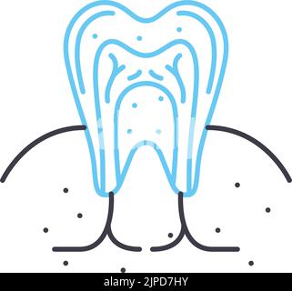 icône de la ligne anatomique des dents, symbole de contour, illustration vectorielle, signe de concept Illustration de Vecteur