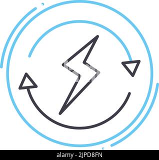 icône de ligne de l'industrie de l'énergie, symbole de contour, illustration vectorielle, signe de concept Illustration de Vecteur