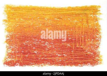 Fond pastel à l'huile peint dans les tons orange et jaune Banque D'Images