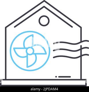 icône de ligne de ventilation, symbole de contour, illustration vectorielle, signe de concept Illustration de Vecteur