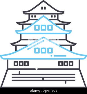 icône de ligne de temple toji, symbole de contour, illustration vectorielle, signe de concept Illustration de Vecteur