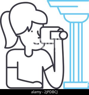 icône de ligne maîtresse de photo, symbole de contour, illustration vectorielle, signe de concept Illustration de Vecteur