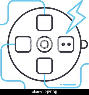 icône de ligne de prise d'alimentation, symbole de contour, illustration vectorielle, signe de concept Illustration de Vecteur