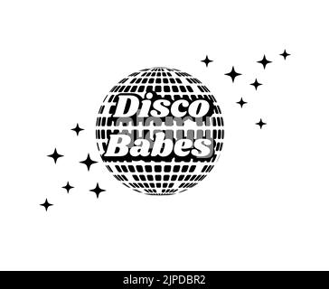 Disco Babes disco ball icône Vector. Modèle de partie. Illustration de Vecteur