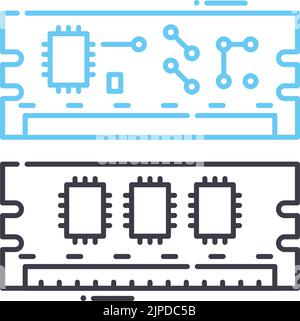 icône de ligne ram, symbole de contour, illustration vectorielle, signe de concept Illustration de Vecteur