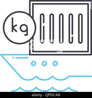 grande icône de ligne de colis, symbole de contour, illustration vectorielle, signe de concept Illustration de Vecteur