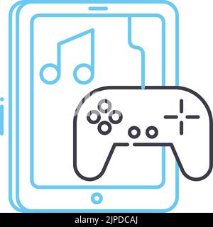 icône de ligne de jeu musical, symbole de contour, illustration vectorielle, signe de concept Illustration de Vecteur