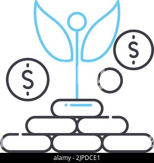 icône de ligne d'investissement, symbole de contour, illustration vectorielle, signe de concept Illustration de Vecteur