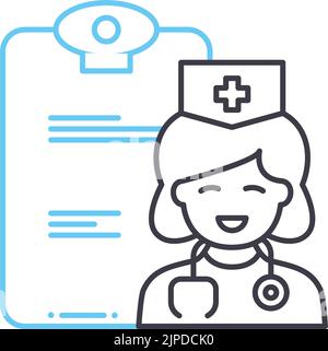 icône de ligne de soins de santé, symbole de contour, illustration vectorielle, signe de concept Illustration de Vecteur