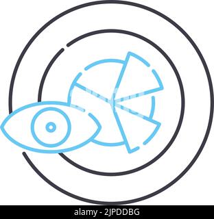 icône de ligne analytique prédictive, symbole de contour, illustration vectorielle, signe de concept Illustration de Vecteur