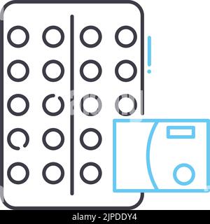 icône de ligne de maladie, symbole de contour, illustration vectorielle, signe de concept Illustration de Vecteur