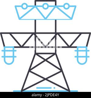 icône de ligne d'alimentation, symbole de contour, illustration vectorielle, signe de concept Illustration de Vecteur