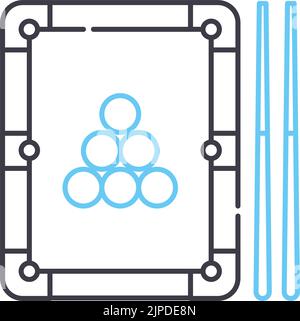 icône de ligne de jeu de billard, symbole de contour, illustration de vecteur, signe de concept Illustration de Vecteur