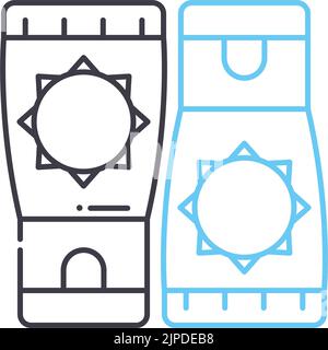icône de ligne de protection solaire, symbole de contour, illustration vectorielle, signe de concept Illustration de Vecteur