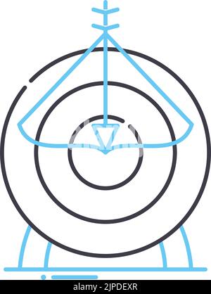 icône de ligne cible d'objectif, symbole de contour, illustration vectorielle, signe de concept Illustration de Vecteur
