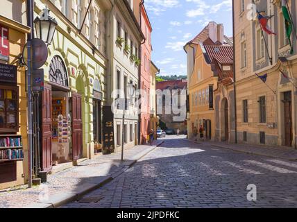 Prague, République Czhech - le 7 juillet 2018 : dans la rue Misenska Mala Strana. Banque D'Images