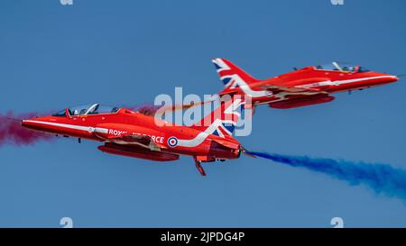 RAF flèches rouges paire de synchro Croix Banque D'Images