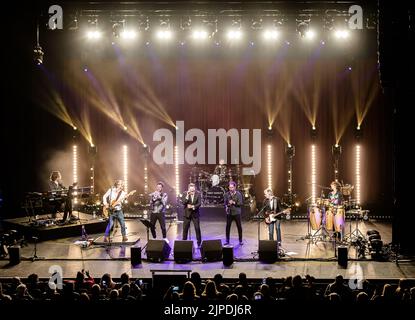 Tony Hadley se produce à venue Cymru, Llandudno, au nord du pays de Galles. Banque D'Images