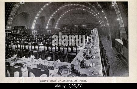 SALLE À MANGER DE L'HÔTEL AUDITORIUM du guide ' pittoresque Chicago et guide de la foire du monde ' publié en 1893 Publisher Lennox Pub Co Banque D'Images