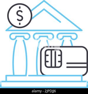 icône de ligne de paiement, symbole de contour, illustration de vecteur, signe de concept Illustration de Vecteur