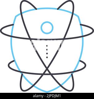 icône de ligne de protection, symbole de contour, illustration vectorielle, signe de concept Illustration de Vecteur