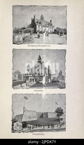 Massachusetts, main, Floride du livre guide ' pittoresque Chicago et guide de la foire mondiale ' publié en 1893 Publisher Lennox Pub. Co Banque D'Images