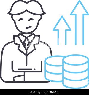 icône de ligne de capitalisation boursière, symbole de contour, illustration vectorielle, signe de concept Illustration de Vecteur
