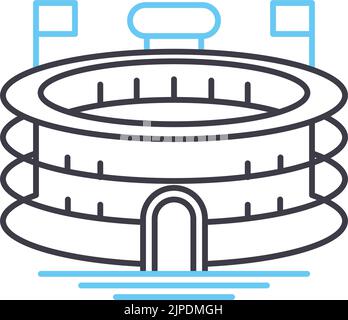 icône de ligne de stade, symbole de contour, illustration vectorielle, signe de concept Illustration de Vecteur