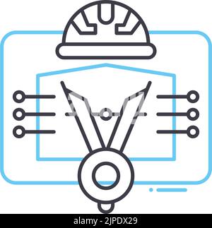 icône de ligne de planification, symbole de contour, illustration vectorielle, signe de concept Illustration de Vecteur