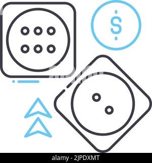 icône de ligne aléatoire, symbole de contour, illustration vectorielle, signe de concept Illustration de Vecteur