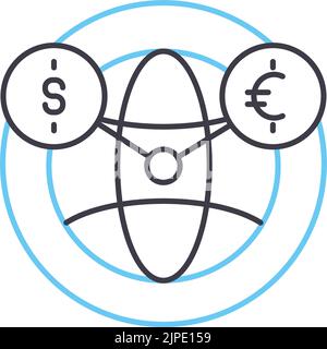 icône de ligne de fonds communs de placement, symbole de contour, illustration de vecteur, signe de concept Illustration de Vecteur