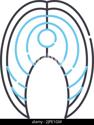 icône de ligne de saumon, symbole de contour, illustration vectorielle, signe de concept Illustration de Vecteur