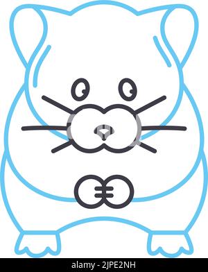 icône de ligne de hamster, symbole de contour, illustration vectorielle, signe de concept Illustration de Vecteur